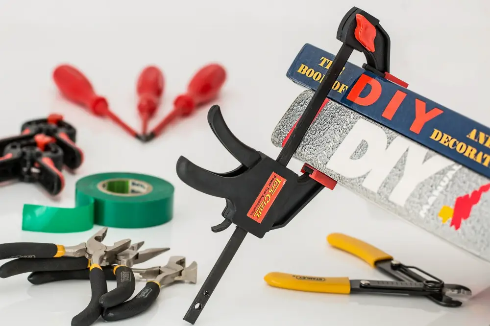DIY tools on a table: Frugal money saving ideas