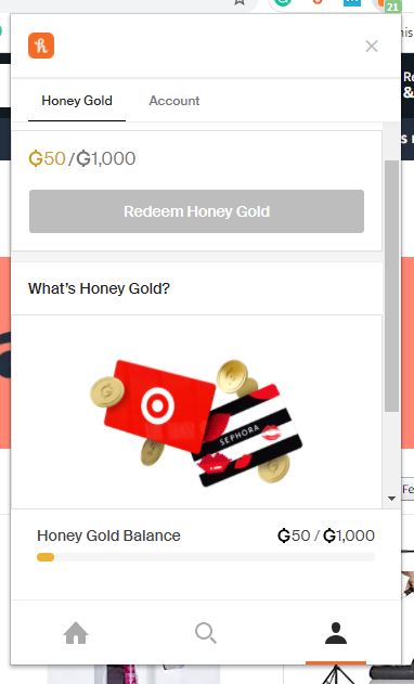 Honey Gold View for Honey Chrome Extension