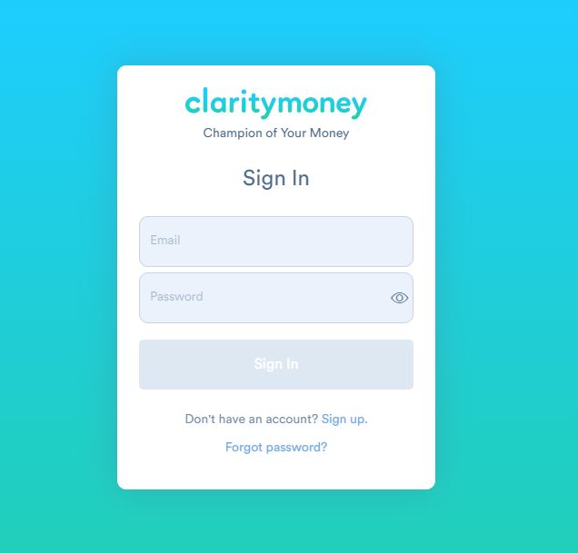 Clarity Homepage Sign-up