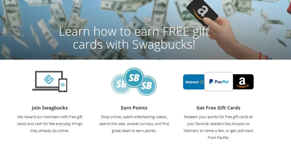 Screenshot of Swagbucks homepage