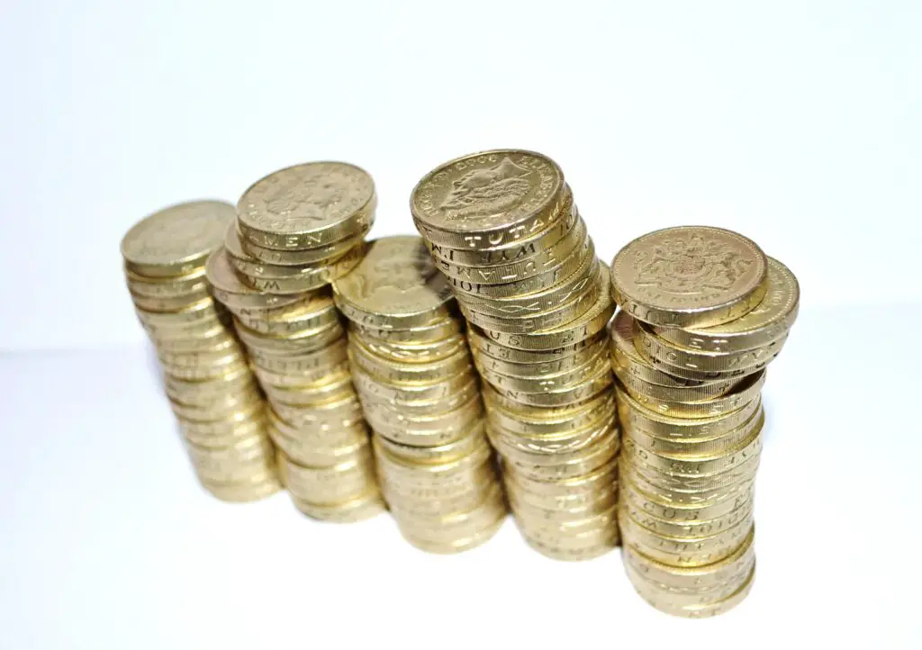 how to budget for irregular income- photo of silver round coins stack together