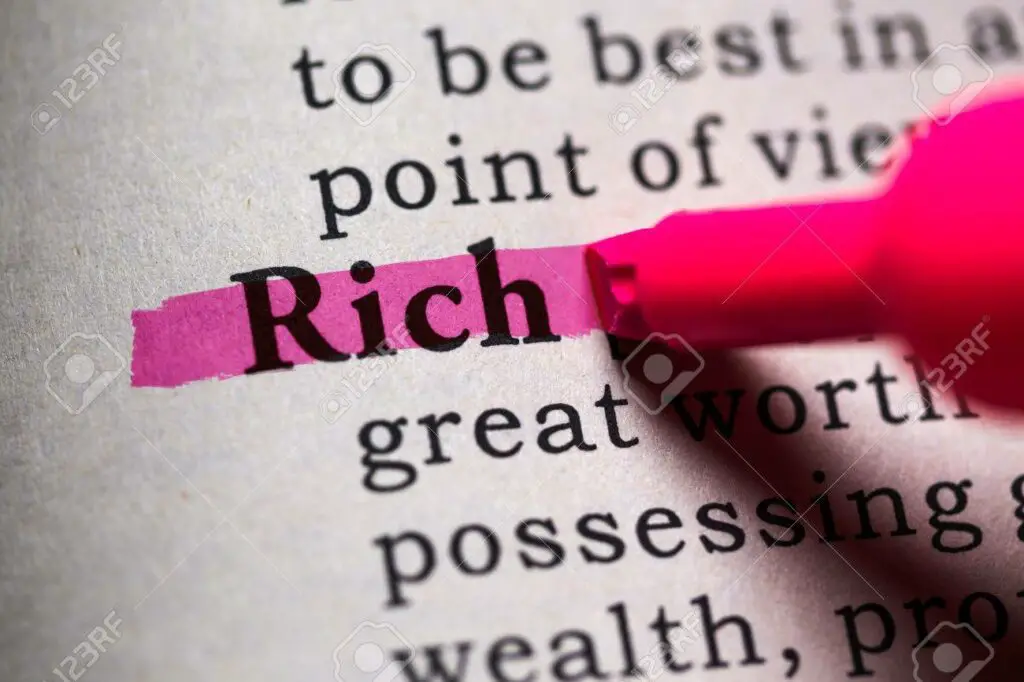 Fake Dictionary, Dictionary definition of the word rich.