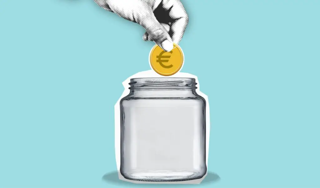 cutout-paper-illustration-of-hand-with-coin-above-jar-