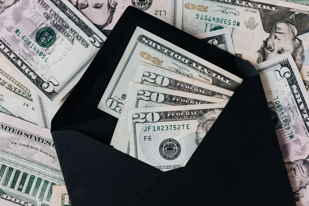save money live better set-of-black-opened-envelope-and-cash-dollars