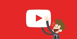 illustration of man holding youtube sign