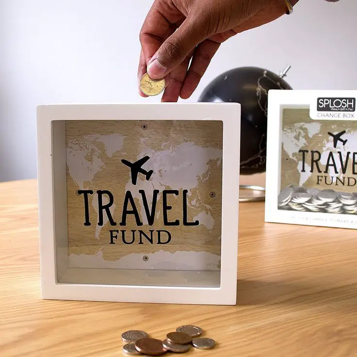 how to budget for travel image of travel fund saving box