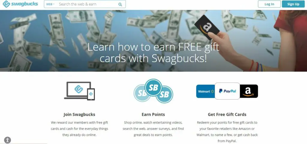 screenshot of swagbucks website