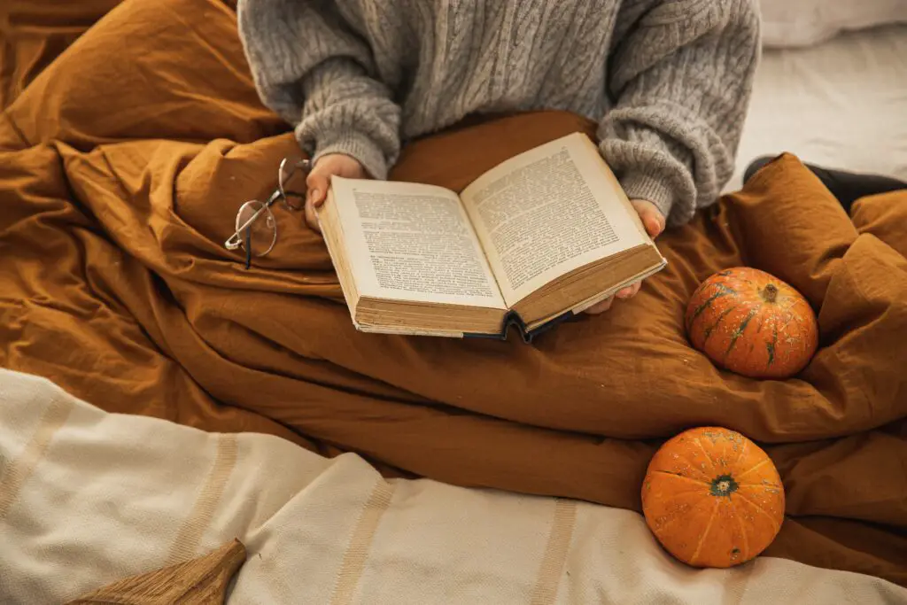 woman reading book