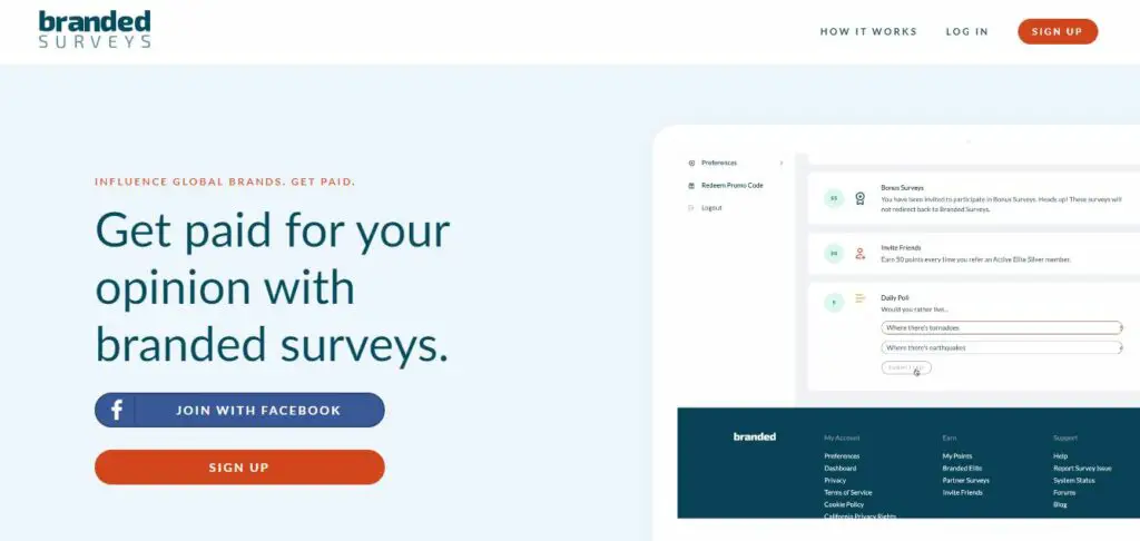 is branded surveys legit- screenshot of branded surveys websites
