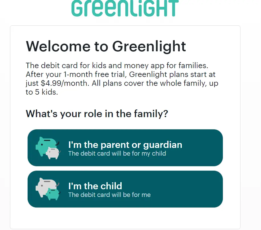 greenlight parent account setup