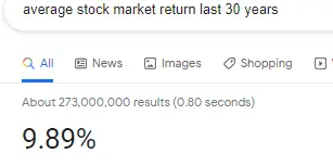 google result to illustrate the difference between saving and investing over 30 years